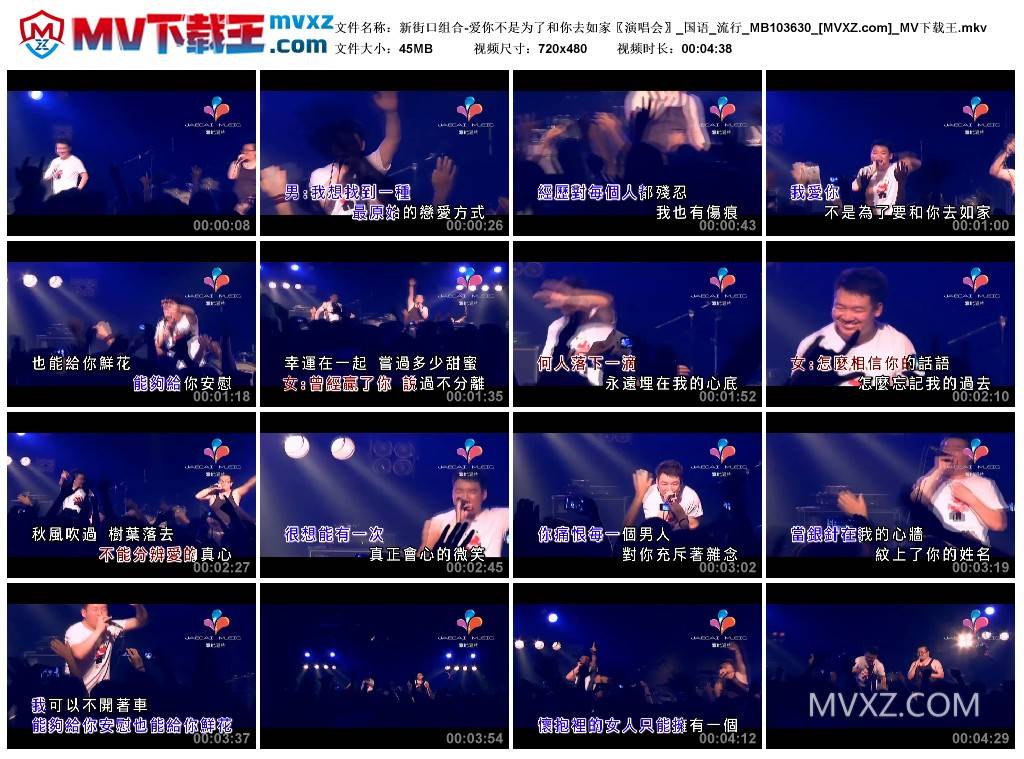 新街口组合-爱你不是为了和你去如家〖演唱会〗_国语_流行_MB103630